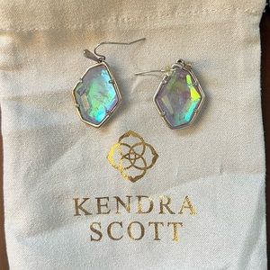 Kendra Scott Dax Earrings Silver & Dichroic Amethyst Earrings